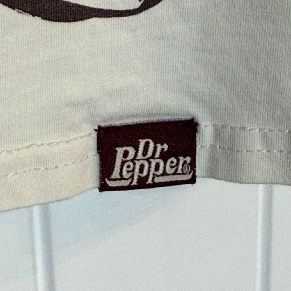 Dr Pepper Logo Graphic Tee - Cream with Brown Print - Picture 5 of 5